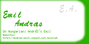 emil andras business card